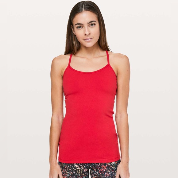 Lululemon Y Tank in rare color-True Red | Built-in Bra ✨ - Picture 2 of 6
